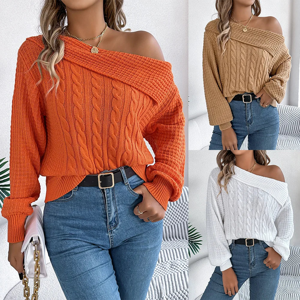 Breeze Knit Off-Shoulder Svetr