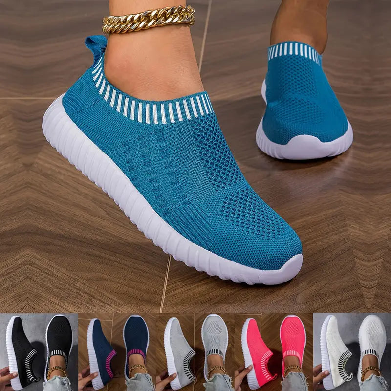 Prodyšné úpletové nazouvací tenisky